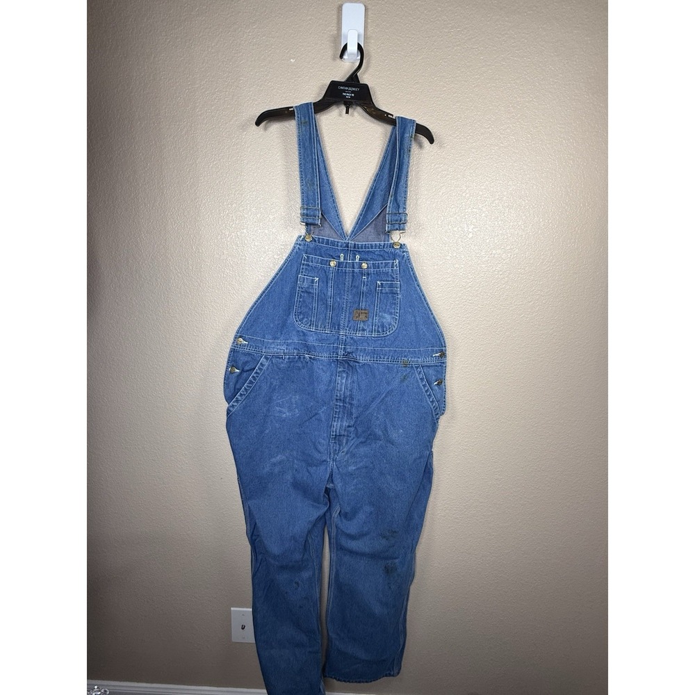 Big Smith Men's‎ Denim Bib Overalls Blue Jean Workwear Size 44x30 Vintage Style